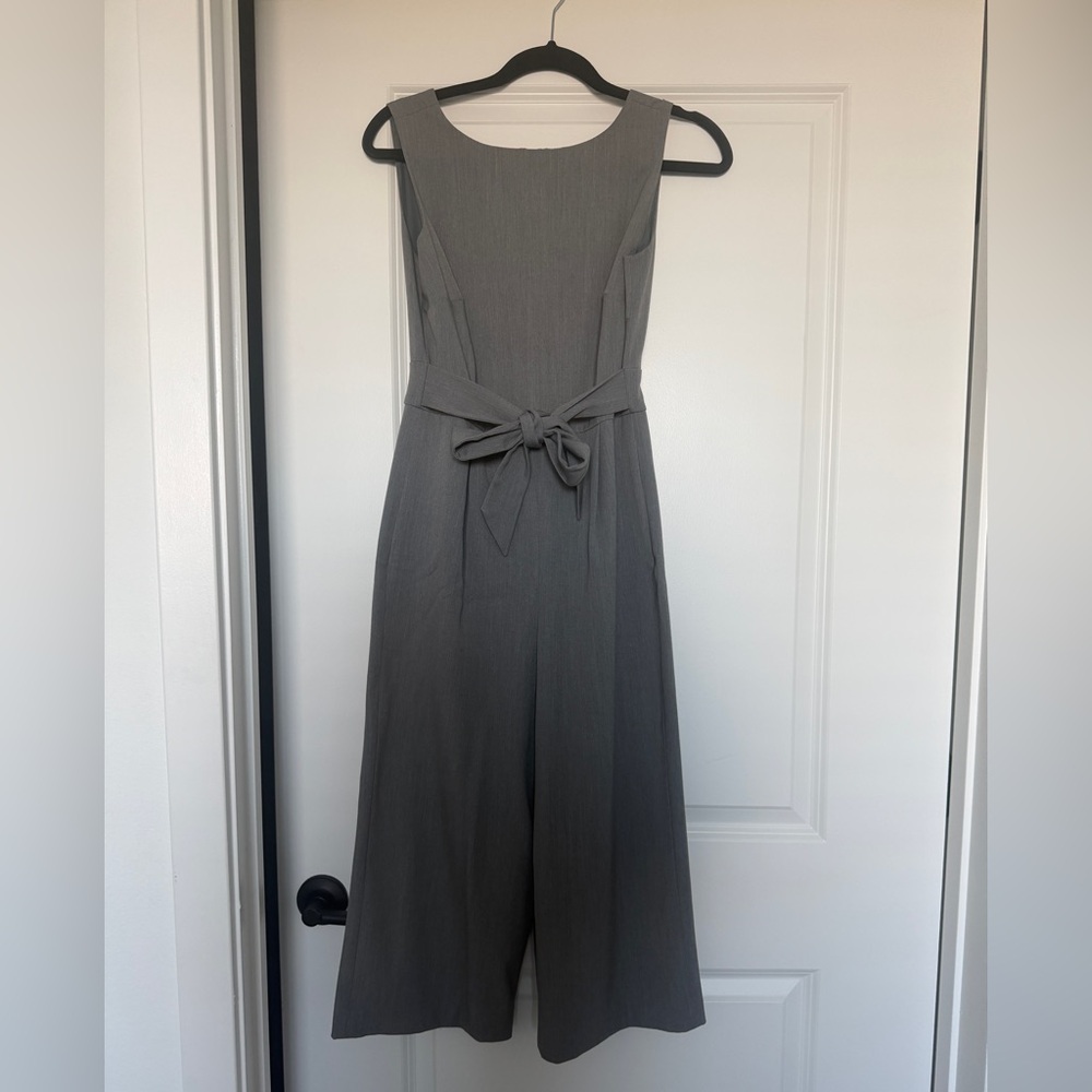 LOFT Charcoal Sleeveless Jumpsuit 0 petite